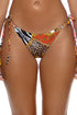 Luli Fama Tropical Majesty Seamless Wavy Ruched Back Brazilian Tie Side Bottom